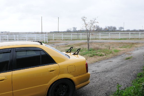 kingsnake racing 2003.5 MazdaSpeed Protege gets an adjustable aluminum wing