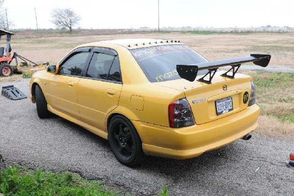 kingsnake racing 2003.5 MazdaSpeed Protege gets an adjustable aluminum wing