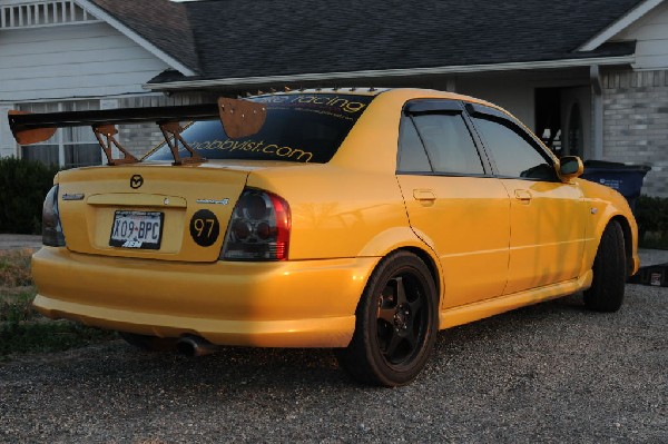 kingsnake racing 2003.5 MazdaSpeed Protege gets an adjustable aluminum wing